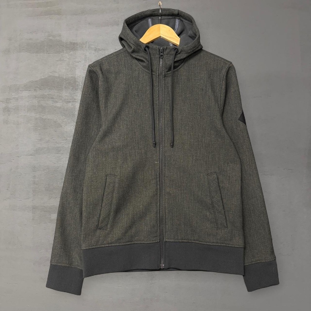 The North Face Full Zip Hoodie Grey Heather Fleece Lined Jacket Small Mens